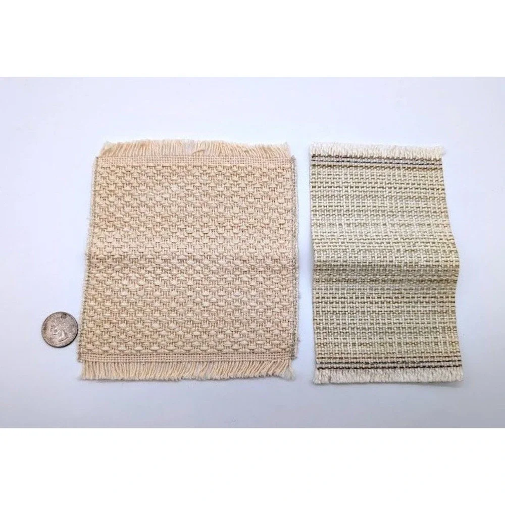 1:12 Miniature Dollhouse Rugs Set of 2 Woven Fringe Farmhouse Country Minimalist
